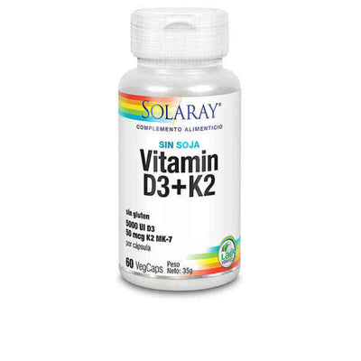 Cápsulas Solaray 8479765 Vitamina D3 Vitamina K22 60 Unidades (60 uds) - debemcomavida.pt