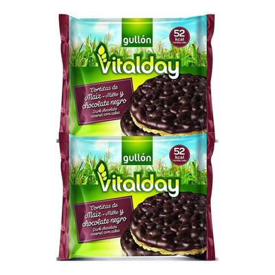 Tortitas de Milho Gullón Vitalday Chocolate Negro (100 g) - debemcomavida.pt