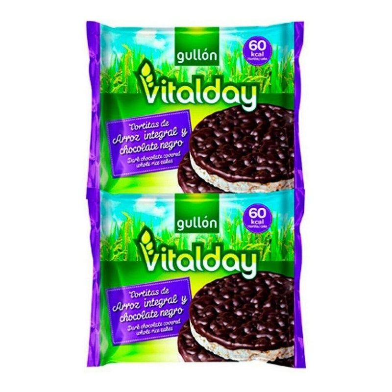 Tortitas de Arroz Gullón Vitalday Chocolate Negro (105 g) - debemcomavida.pt