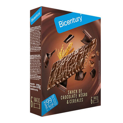 Barrita Energética Bicentury Snack Chocolate Negro Cereais (6 uds) - debemcomavida.pt