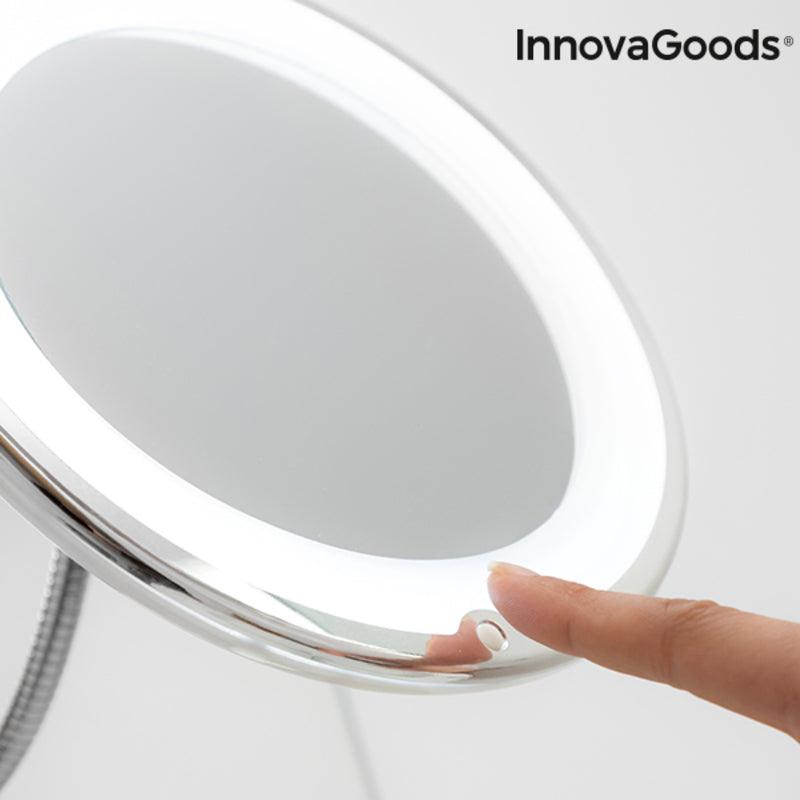 Espelho de Aumento LED com Braço Flexível e Ventosa Mizoom InnovaGoods IG814786 (Recondicionado C) - debemcomavida.pt