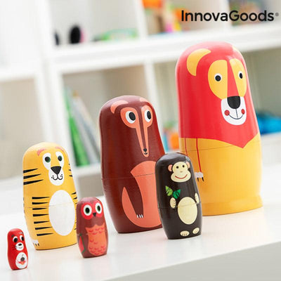 Matriosca de Madeira com Figuras de Animais Funimals InnovaGoods IG815363 Moderno (Recondicionado A) - debemcomavida.pt