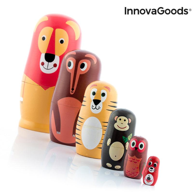 Matriosca de Madeira com Figuras de Animais Funimals InnovaGoods IG815363 Moderno (Recondicionado A) - debemcomavida.pt