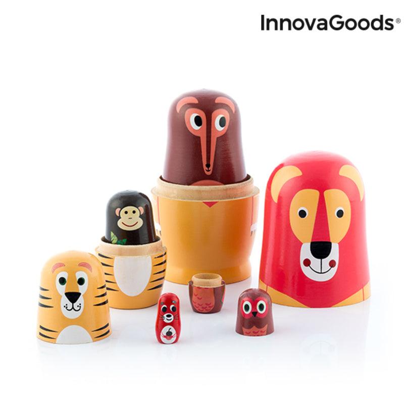 Matriosca de Madeira com Figuras de Animais Funimals InnovaGoods IG815363 Moderno (Recondicionado A) - debemcomavida.pt