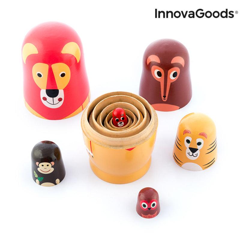 Matriosca de Madeira com Figuras de Animais Funimals InnovaGoods IG815363 Moderno (Recondicionado A) - debemcomavida.pt