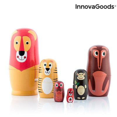 Matriosca de Madeira com Figuras de Animais Funimals InnovaGoods IG815363 Moderno (Recondicionado A) - debemcomavida.pt