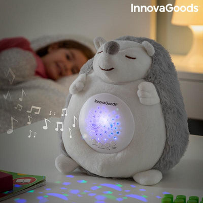 Porco-Espinho de Peluche com Ruído Branco e Projetor de Luz de Presença Spikey InnovaGoods V0103194 Branco (Recondicionado A) - debemcomavida.pt