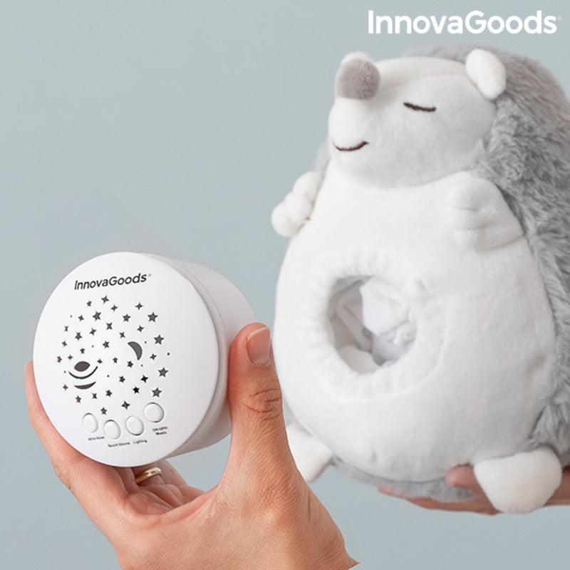 Porco-Espinho de Peluche com Ruído Branco e Projetor de Luz de Presença Spikey InnovaGoods V0103194 Branco (Recondicionado A) - debemcomavida.pt