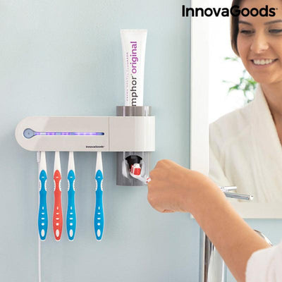 Esterilizador UV de Escovas de Dentes com Suporte e Dispensador de Pasta de Dentes Smiluv InnovaGoods Branco (Recondicionado B) - debemcomavida.pt