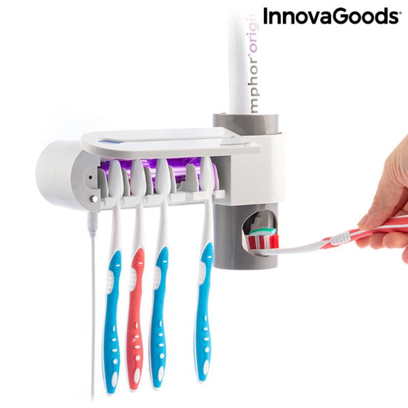 Esterilizador UV de Escovas de Dentes com Suporte e Dispensador de Pasta de Dentes Smiluv InnovaGoods Branco (Recondicionado B) - debemcomavida.pt