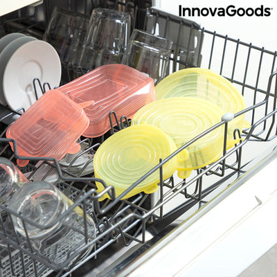 Conjunto de 10 Tampas de Cozinha Reutilizáveis e Ajustáveis Lidyc InnovaGoods V0103228 Multicolor Plástico (10 Peças) (Recondici - debemcomavida.pt