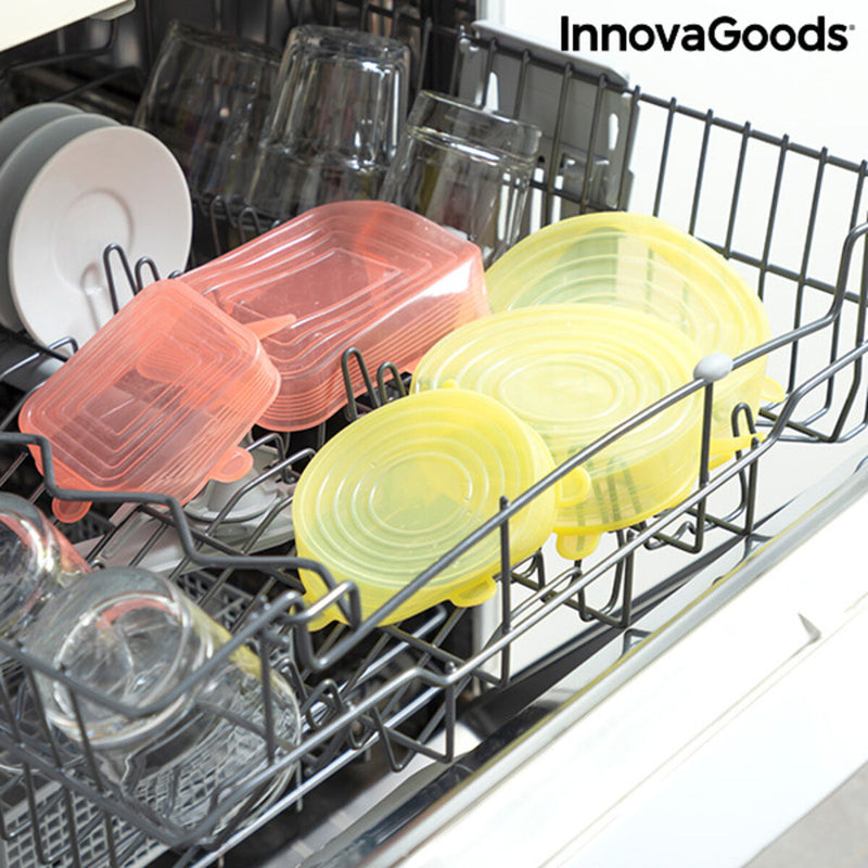 Conjunto de 10 Tampas de Cozinha Reutilizáveis e Ajustáveis Lidyc InnovaGoods V0103228 Multicolor Plástico (10 Peças) (Recondici - debemcomavida.pt