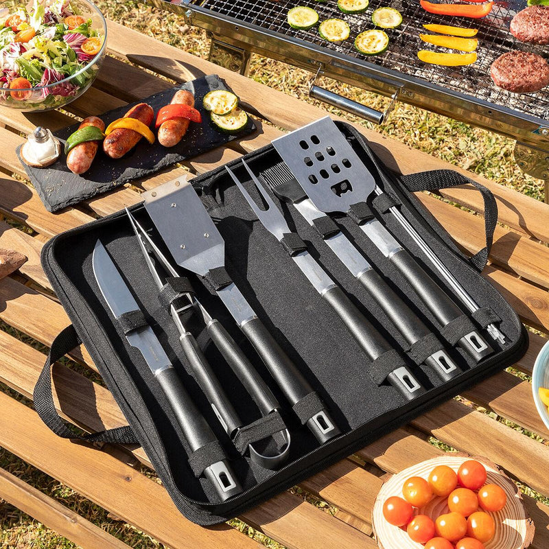 Kit de Utensílios para Churrasco com Estojo BBSet InnovaGoods 12 Peças Metal (Recondicionado A) - debemcomavida.pt