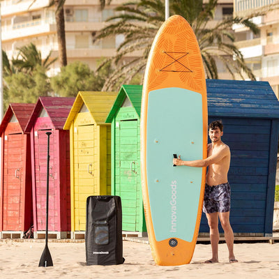 Prancha de Paddle Surf Insuflável 2 em 1 com Assento e Acessórios Siros InnovaGoods 10'5" 320 cm Laranja (Recondicionado C) - debemcomavida.pt