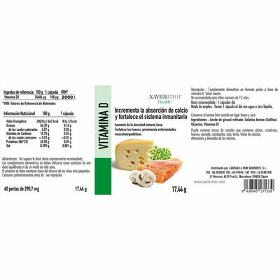 Complemento Alimentar Xavier Mor Health Vitamina D - debemcomavida.pt