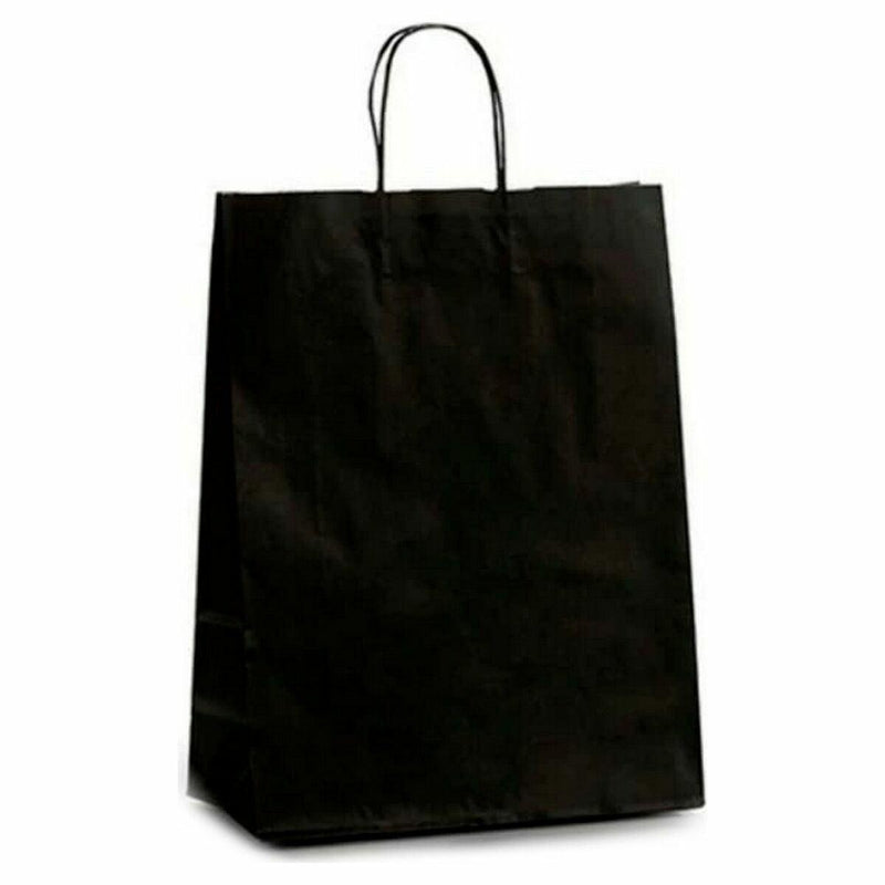 Mala de Papel Preto (12 x 52 x 32 cm) (25 Unidades) - debemcomavida.pt