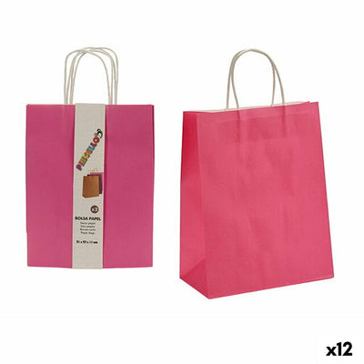 Set de Bolsas Papel Cor de Rosa 11 x 36 x 21 cm (12 Unidades) - debemcomavida.pt