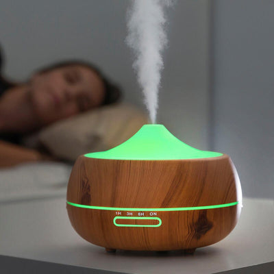 Humidificador Difusor de Aromas com LED Multicores Wooden-Effect InnovaGoods - debemcomavida.pt