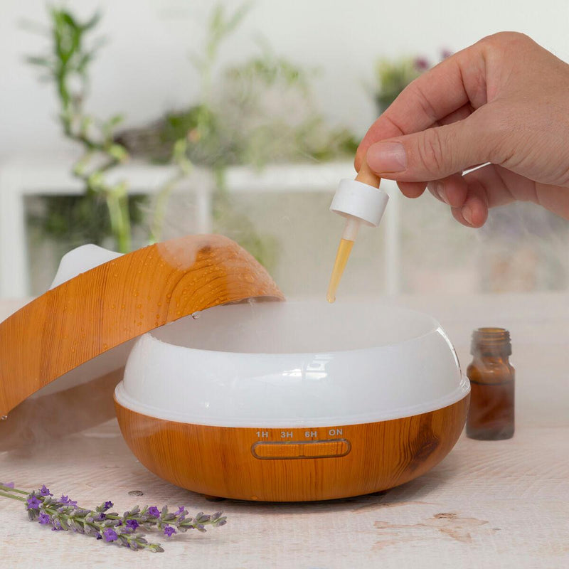 Humidificador Difusor de Aromas com LED Multicores Wooden-Effect InnovaGoods - debemcomavida.pt