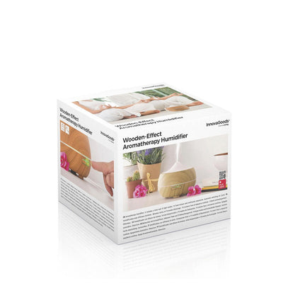 Humidificador Difusor de Aromas com LED Multicores Wooden-Effect InnovaGoods - debemcomavida.pt