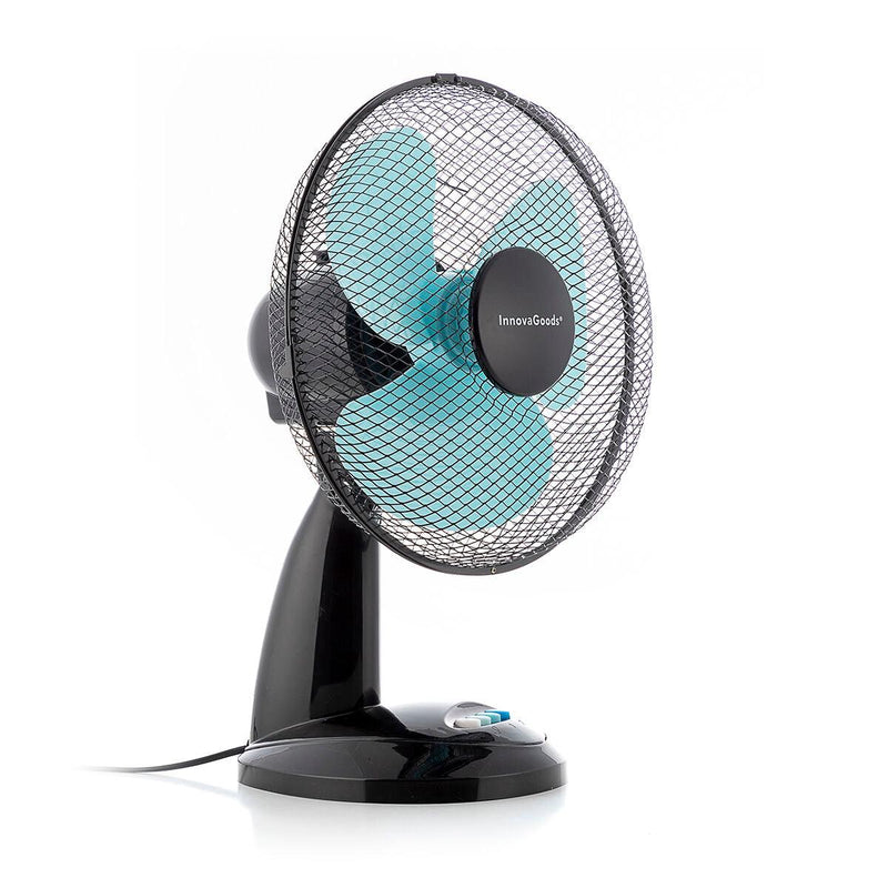 Ventilador de Mesa InnovaGoods Ø 30 cm 35W Preto Azul - debemcomavida.pt