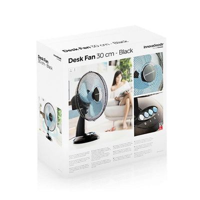 Ventilador de Mesa InnovaGoods Ø 30 cm 35W Preto Azul - debemcomavida.pt