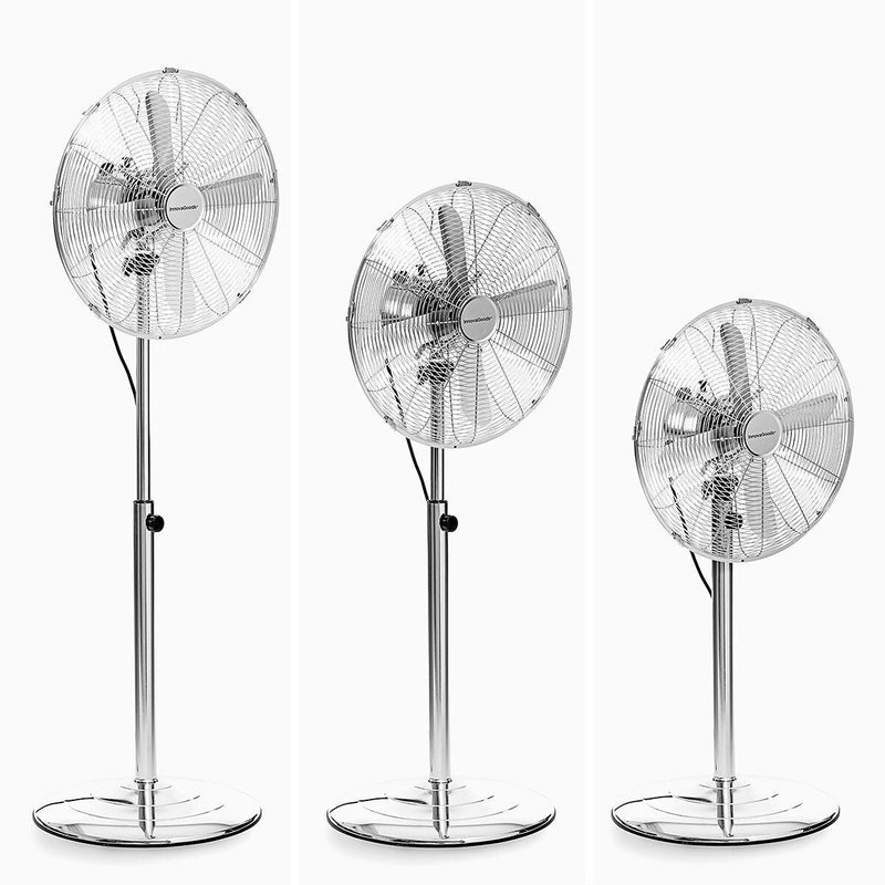 Ventilador de Pé Chrome Retro InnovaGoods Ø 40 cm 55W - debemcomavida.pt