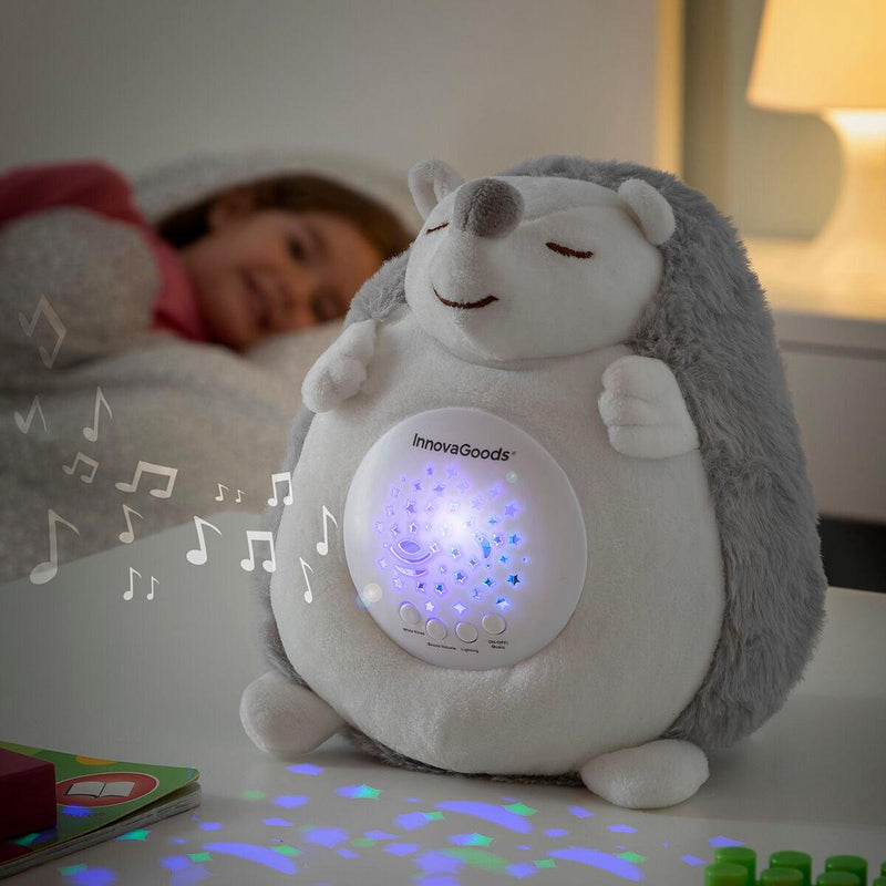 Porco-Espinho de Peluche com Ruído Branco e Projetor de Luz de Presença Spikey InnovaGoods - debemcomavida.pt