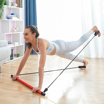 Barra de Fitness com Elásticos e Guia de Exercícios Resibar InnovaGoods - debemcomavida.pt