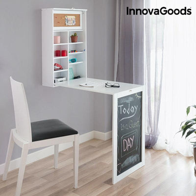 Secretária Desdobrável Woldy InnovaGoods Branco Madeira (80 x 50 x 18 cm) (Recondicionado B) - debemcomavida.pt