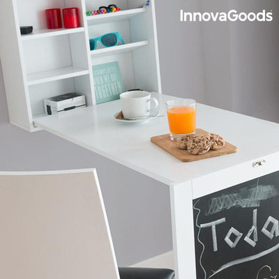 Secretária Desdobrável Woldy InnovaGoods Branco Madeira (80 x 50 x 18 cm) (Recondicionado B) - debemcomavida.pt