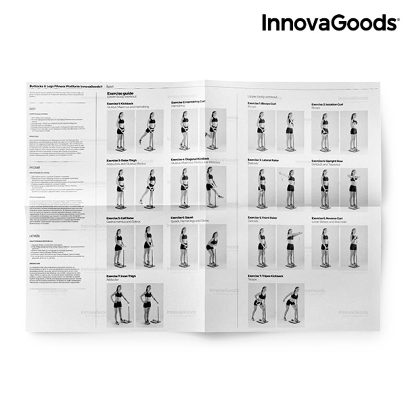 Plataforma de Fitness para Glúteos e Pernas com Guia de Exercícios InnovaGoods IG117209 Guia de exercícios Treino completo (Reco - debemcomavida.pt