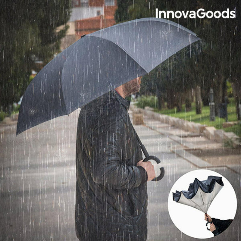 Guarda-Chuva de Fecho Invertido InnovaGoods IG117353 Ampla cobertura (Recondicionado B) - debemcomavida.pt