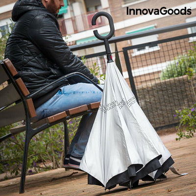 Guarda-Chuva de Fecho Invertido InnovaGoods IG117353 Ampla cobertura (Recondicionado B) - debemcomavida.pt