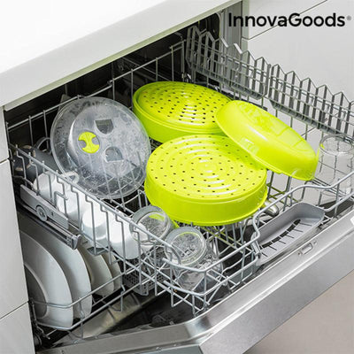 Vaporeira Dupla para Micro-Ondas InnovaGoods IG814038 Polipropileno (Recondicionado A) - debemcomavida.pt