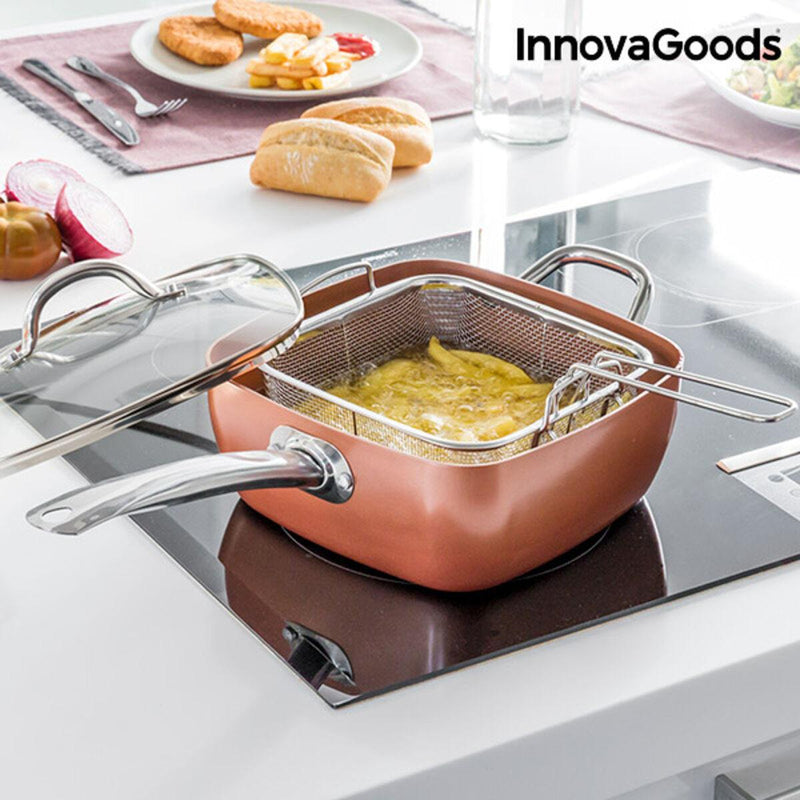 Conjunto de Frigideira Multifunções 5 em 1 Copper InnovaGoods IG117346 4 Peças Prateado Metal Alumínio 5 Peças Ø 24 cm (Recondic - debemcomavida.pt