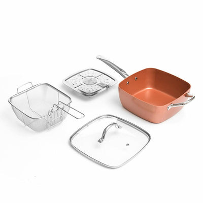 Conjunto de Frigideira Multifunções 5 em 1 Copper Coppans InnovaGoods (Recondicionado A) - debemcomavida.pt