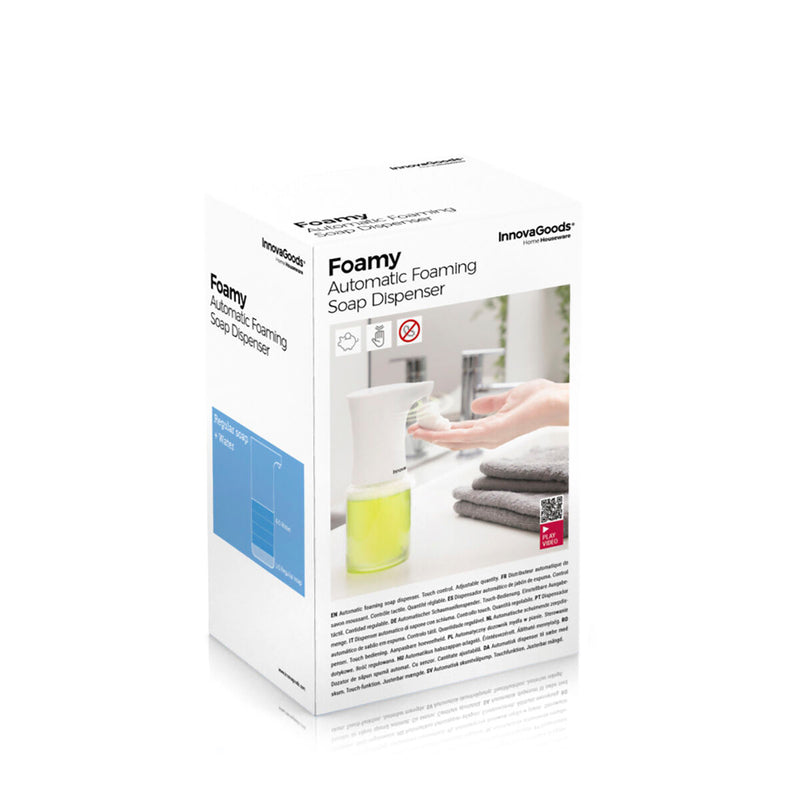 Dispensador Automático de Sabonete em Espuma com Sensor Foamy InnovaGoods Branco Transparente (Recondicionado B) - debemcomavida.pt