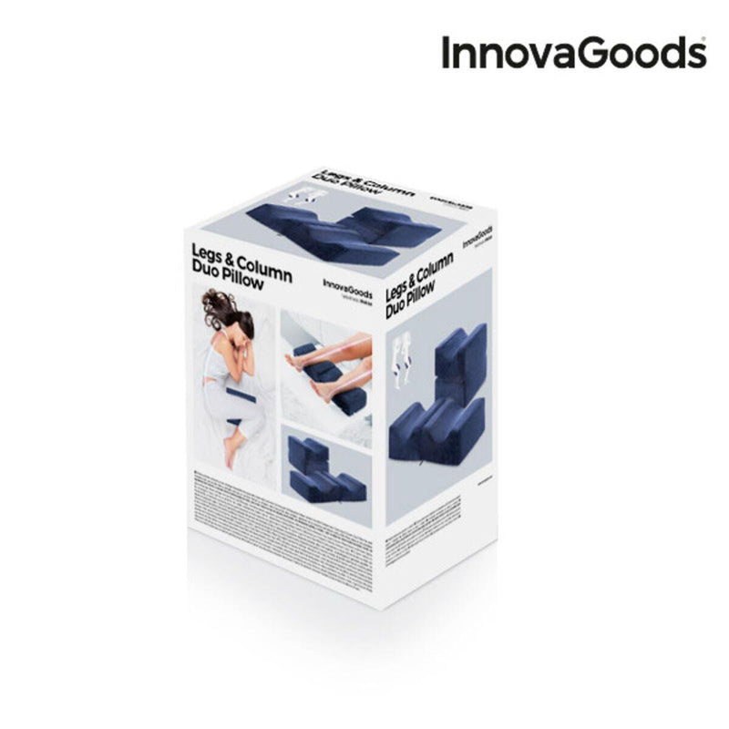 Almofada ergonómica para joelhos e pernas Jewel Bedding - Legs & Column Duo Pillow InnovaGoods IG113737 Azul (Recondicionado A) - debemcomavida.pt