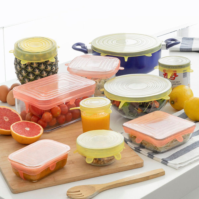 Conjunto de 10 Tampas de Cozinha Reutilizáveis e Ajustáveis Lilyd InnovaGoods Silicone (10 Peças) (Recondicionado B) - debemcomavida.pt